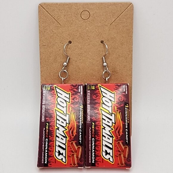 Mini-Brands "Hot Tamales" Stainless Steel Fishhook Earrings - Picture 2 of 3